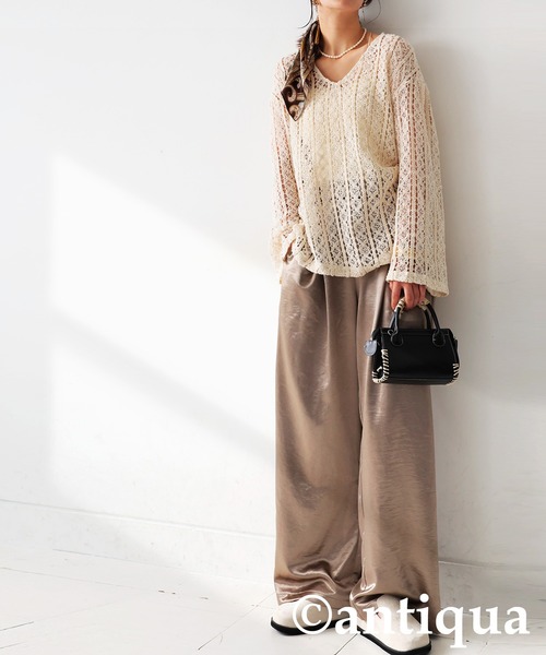 antiqua（アンティカ）の「スエード調サボサンダル（サンダル・レディース・ブラック/ホワイト系その他・23/25/24）」の5枚目の写真