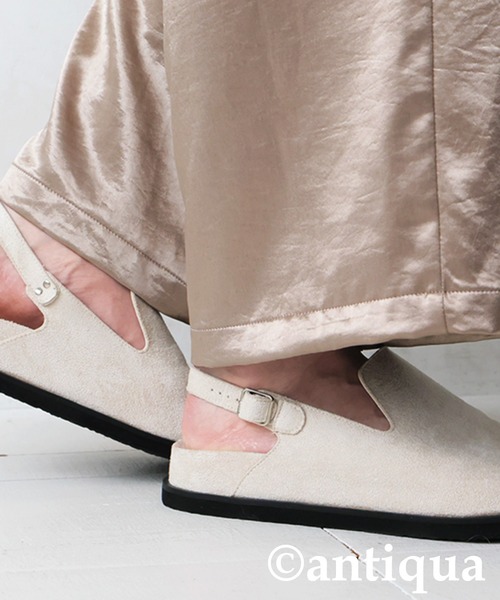 antiqua（アンティカ）の「スエード調サボサンダル（サンダル・レディース・ブラック/ホワイト系その他・23/25/24）」の7枚目の写真