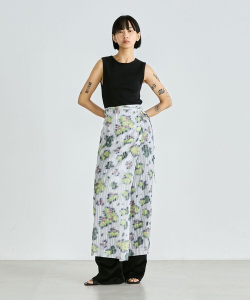 EDITION（エディション）の「フラワープリント ラップスカート