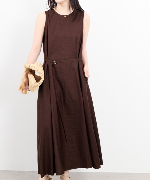 AMINA ノースリーブ ツイル ワンピース cn231nd233-7.jpg