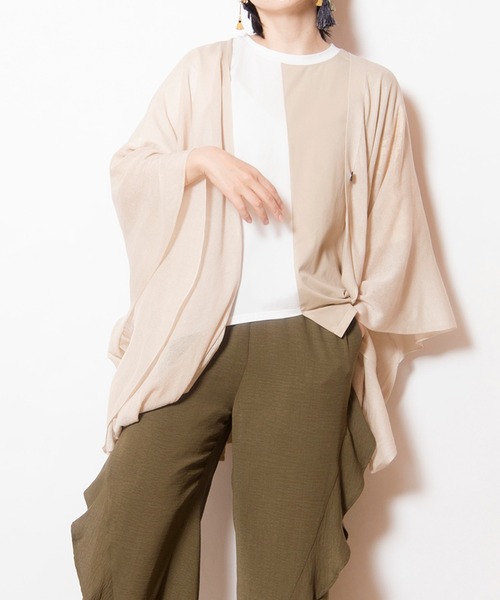 OSMOSIS(オズモーシス)の「ツイストニットボレロ(カーディガン/ボレロ・レディース・ブラック/ライトベージュ/グリーン・ONE SIZE)」の1枚目の写真