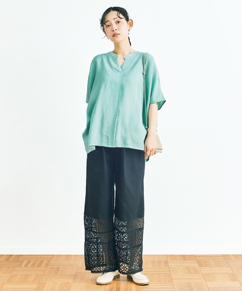 and myera(アンド マイラ)の「and myera ミントなスキッパーブラウス(シャツ/ブラウス・レディース・ミント・L/M/S/LL)」の5枚目の写真