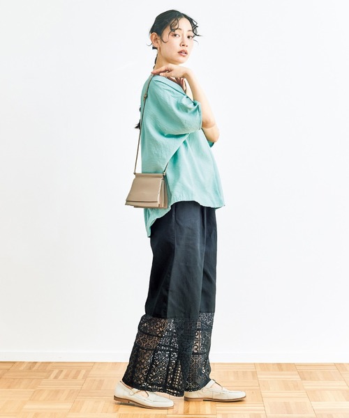and myera(アンド マイラ)の「and myera ミントなスキッパーブラウス(シャツ/ブラウス・レディース・ミント・L/M/S/LL)」の6枚目の写真
