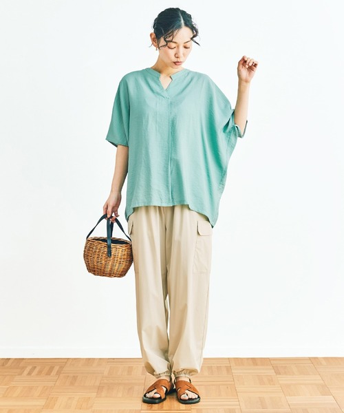 and myera(アンド マイラ)の「and myera ミントなスキッパーブラウス(シャツ/ブラウス・レディース・ミント・L/M/S/LL)」の9枚目の写真