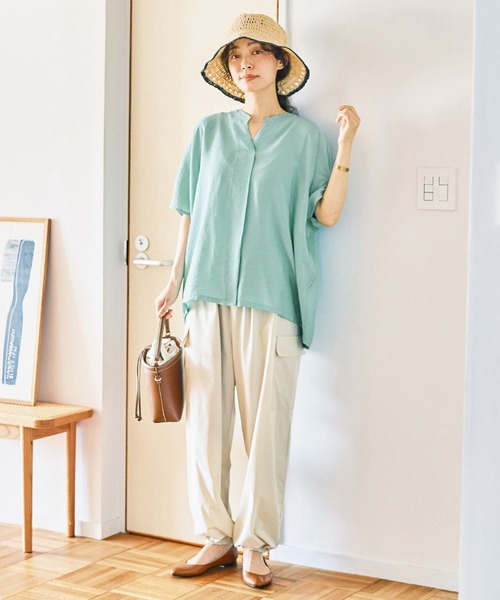 and myera(アンド マイラ)の「and myera ミントなスキッパーブラウス(シャツ/ブラウス・レディース・ミント・L/M/S/LL)」の2枚目の写真