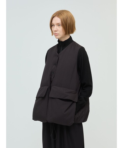 mizuiroind（ミズイロインド）の「mizuiro ind ダウンベスト（ベスト・レディース・ブラック/ライトグレー/ブラウン・FREE）」の9枚目の写真