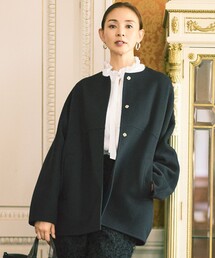 自由区（ジユウク）の「ウールリバーノーカラー コート（ノーカラーコート）」