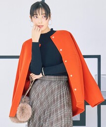 自由区（ジユウク）の「ウールリバーノーカラー コート（ノーカラーコート）」