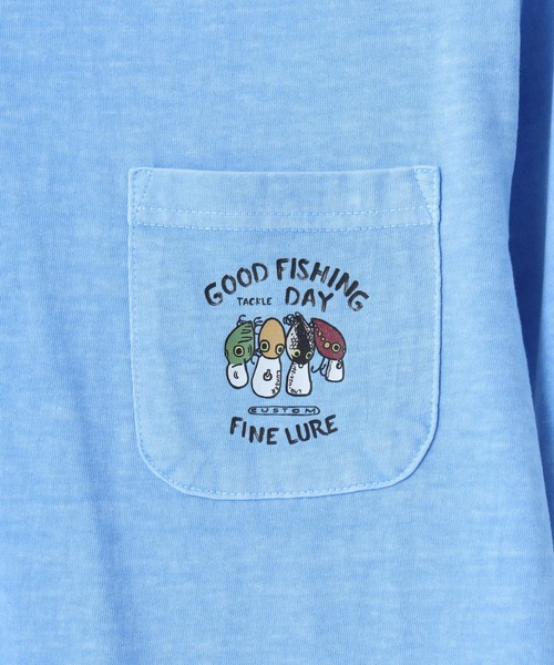 LUMBER（ランバー）の「ピグメント染めポケットロングＴシャツ（Tシャツ/カットソー・メンズ・ライトブルー/ネイビー/ネイビー系1/ピンク・M/L/XL）」の6枚目の写真