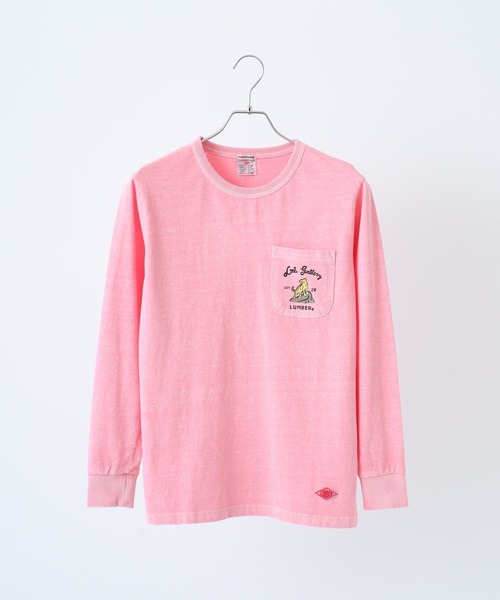 LUMBER（ランバー）の「ピグメント染めポケットロングＴシャツ（Tシャツ/カットソー・メンズ・ライトブルー/ネイビー/ネイビー系1/ピンク・M/L/XL）」の9枚目の写真