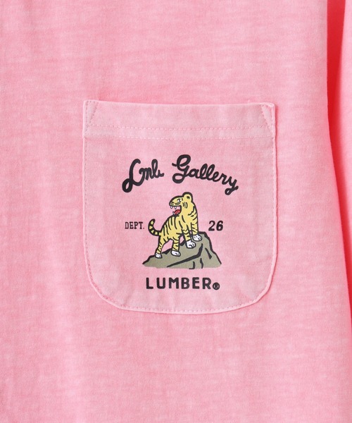 LUMBER（ランバー）の「ピグメント染めポケットロングＴシャツ（Tシャツ/カットソー・メンズ・ライトブルー/ネイビー/ネイビー系1/ピンク・M/L/XL）」の10枚目の写真