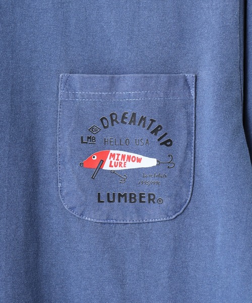 LUMBER（ランバー）の「ピグメント染めポケットロングＴシャツ（Tシャツ/カットソー・メンズ・ライトブルー/ネイビー/ネイビー系1/ピンク・M/L/XL）」の8枚目の写真