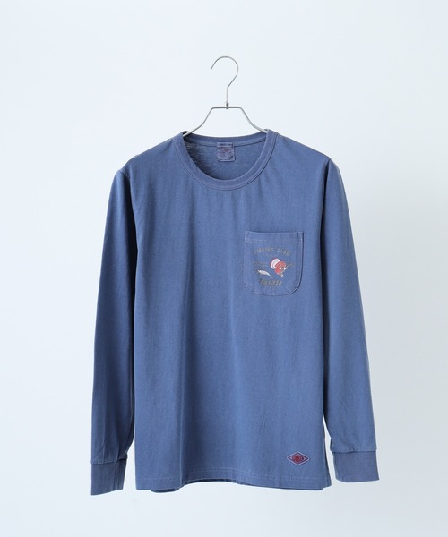 LUMBER（ランバー）の「ピグメント染めポケットロングＴシャツ（Tシャツ/カットソー・メンズ・ライトブルー/ネイビー/ネイビー系1/ピンク・M/L/XL）」の11枚目の写真