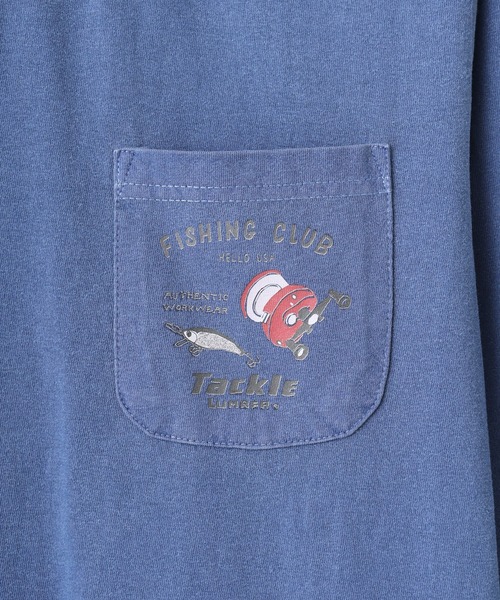 LUMBER（ランバー）の「ピグメント染めポケットロングＴシャツ（Tシャツ/カットソー・メンズ・ライトブルー/ネイビー/ネイビー系1/ピンク・M/L/XL）」の13枚目の写真