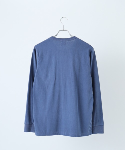 LUMBER（ランバー）の「ピグメント染めポケットロングＴシャツ（Tシャツ/カットソー・メンズ・ライトブルー/ネイビー/ネイビー系1/ピンク・M/L/XL）」の16枚目の写真