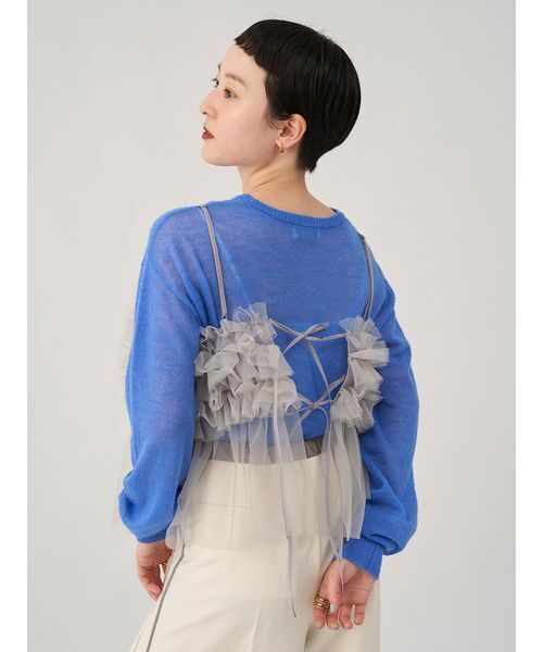 emmi(エミ)の「【USAGI ONLINE限定】チュールビスチェ(Tシャツ/カットソー・レディース・ライトグレー/ブラウン・F)」の3枚目の写真