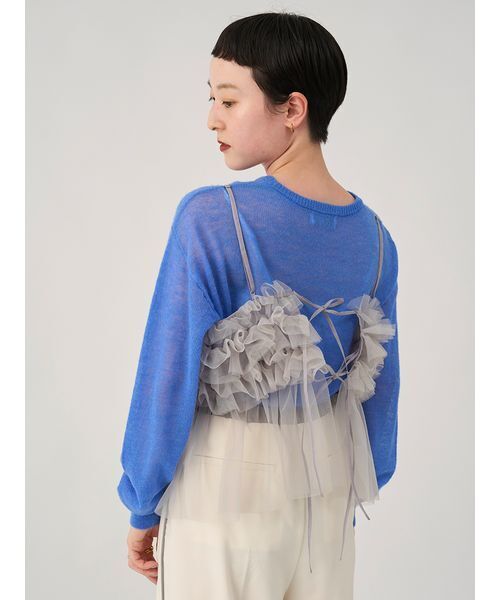 emmi(エミ)の「【USAGI ONLINE限定】チュールビスチェ(Tシャツ/カットソー・レディース・ライトグレー/ブラウン・F)」の4枚目の写真