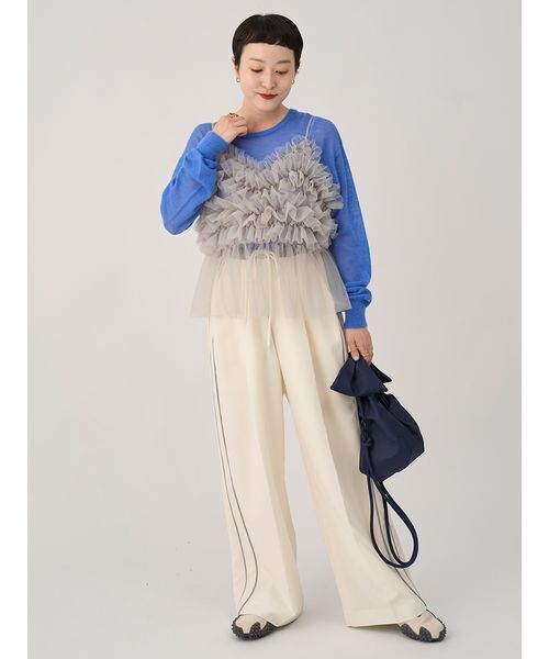 emmi(エミ)の「【USAGI ONLINE限定】チュールビスチェ(Tシャツ/カットソー・レディース・ライトグレー/ブラウン・F)」の9枚目の写真