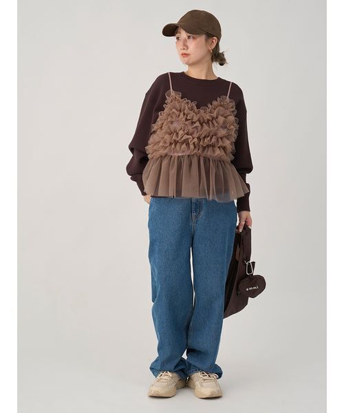 emmi(エミ)の「【USAGI ONLINE限定】チュールビスチェ(Tシャツ/カットソー・レディース・ライトグレー/ブラウン・F)」の11枚目の写真