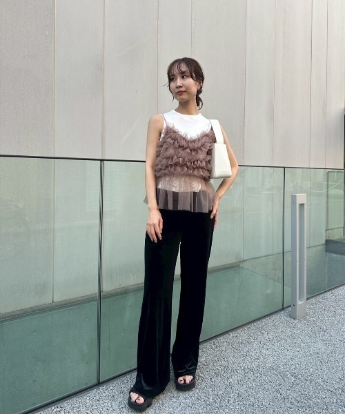 emmi(エミ)の「【USAGI ONLINE限定】チュールビスチェ(Tシャツ/カットソー・レディース・ライトグレー/ブラウン・F)」の19枚目の写真