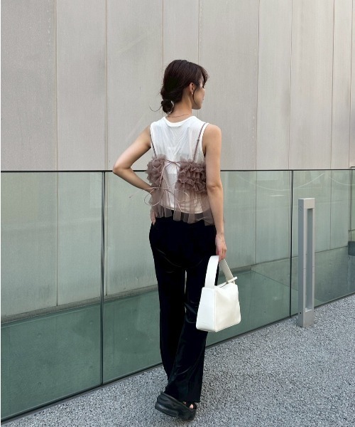 emmi(エミ)の「【USAGI ONLINE限定】チュールビスチェ(Tシャツ/カットソー・レディース・ライトグレー/ブラウン・F)」の22枚目の写真