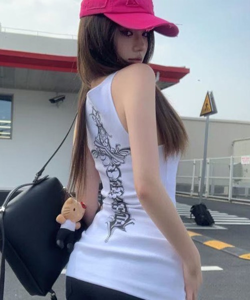 WESTSEA(ウエストシー)の「ノースリーブ タイトワンピース ミニ丈 クロスモチーフ(ワンピース・レディース・ブラック/ホワイト・M/L)」の8枚目の写真