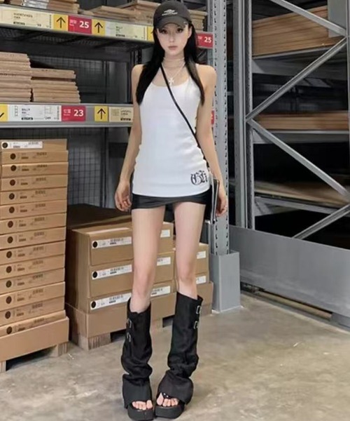 WESTSEA(ウエストシー)の「ノースリーブ タイトワンピース ミニ丈 クロスモチーフ(ワンピース・レディース・ブラック/ホワイト・M/L)」の9枚目の写真