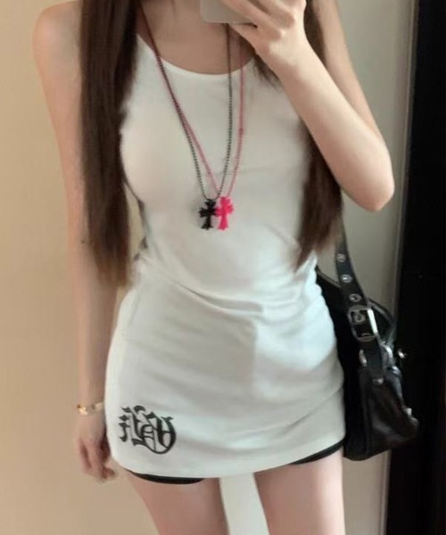 WESTSEA(ウエストシー)の「ノースリーブ タイトワンピース ミニ丈 クロスモチーフ(ワンピース・レディース・ブラック/ホワイト・M/L)」の10枚目の写真