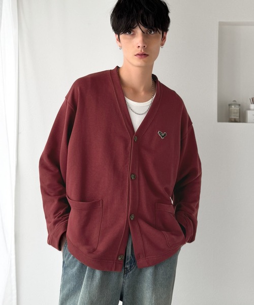 Classical Origin(クラシカルオリジン)の「「ほどよいラフさ。」刺繍入り裏毛スウェット素材カーディガン(長袖)/Embroidered Design Sweat Cardigan(カーディガン/ボレロ・メンズ・ネイビー/レッド/ブラック/杢グレー・LARGE/MEDIUM/SMALL)」の20枚目の写真