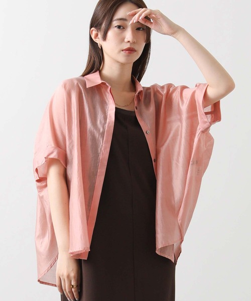 Gready Brilliant(グレディブリリアン)の「バックシャーリングドルマンブラウス(シャツ/ブラウス・レディース・ドット/ブラウン/ピンク・FREE)」の2枚目の写真
