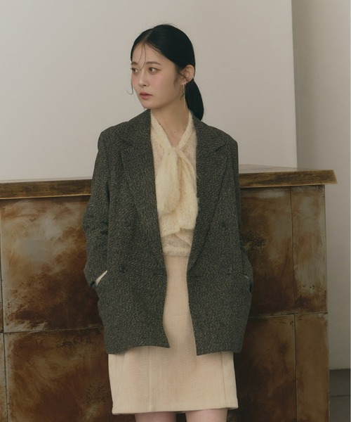 Olu.（オルドット）の「ツイードテーラードジャケット（テーラードジャケット・レディース・ブラック/ブラウン・FREE）」の8枚目の写真