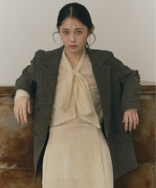 Olu.（オルドット）の「ツイードテーラードジャケット（テーラードジャケット・レディース・ブラック/ブラウン・FREE）」の9枚目の写真