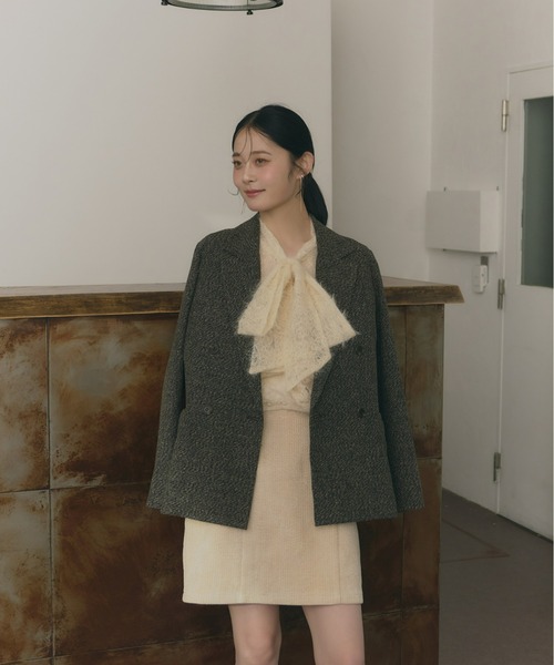 Olu.（オルドット）の「ツイードテーラードジャケット（テーラードジャケット・レディース・ブラック/ブラウン・FREE）」の10枚目の写真