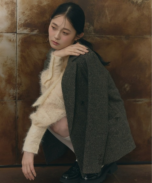 Olu.（オルドット）の「ツイードテーラードジャケット（テーラードジャケット・レディース・ブラック/ブラウン・FREE）」の12枚目の写真