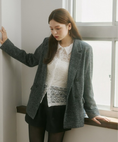 Olu.（オルドット）の「ツイードテーラードジャケット（テーラードジャケット・レディース・ブラック/ブラウン・FREE）」の20枚目の写真
