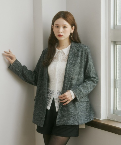 Olu.（オルドット）の「ツイードテーラードジャケット（テーラードジャケット・レディース・ブラック/ブラウン・FREE）」の21枚目の写真