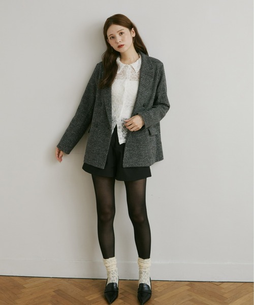 Olu.（オルドット）の「ツイードテーラードジャケット（テーラードジャケット・レディース・ブラック/ブラウン・FREE）」の22枚目の写真