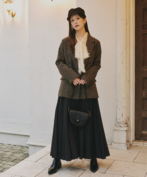 Olu.（オルドット）の「ツイードテーラードジャケット（テーラードジャケット・レディース・ブラック/ブラウン・FREE）」の5枚目の写真