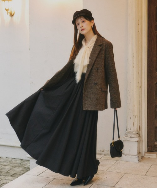 Olu.（オルドット）の「ツイードテーラードジャケット（テーラードジャケット・レディース・ブラック/ブラウン・FREE）」の6枚目の写真