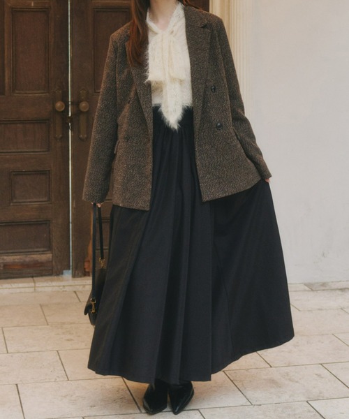 Olu.（オルドット）の「ツイードテーラードジャケット（テーラードジャケット・レディース・ブラック/ブラウン・FREE）」の7枚目の写真