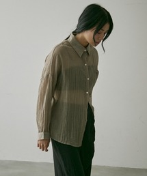 Mesh BIG Shirt Blouse / メッシュ ビック シャツブラウス
