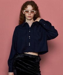 ストライプドローストリングショートシャツ【MAISON SPECIAL】＊タグ付 MAISON SPECIAL（メゾンスペシャル）の「Stripe Drawstring