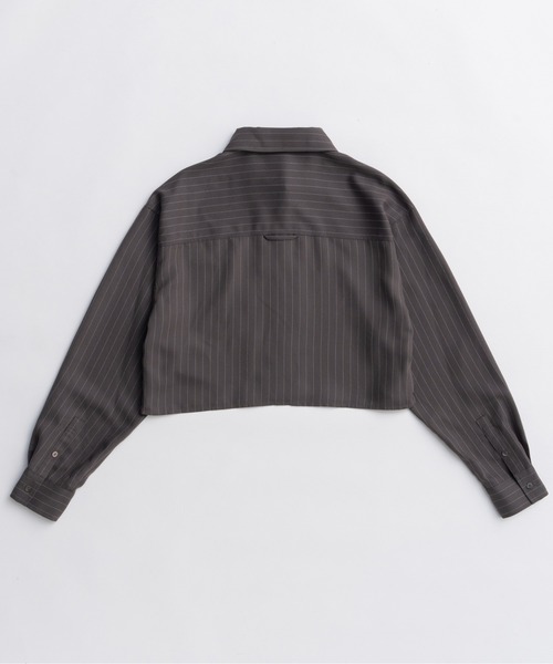 MAISON SPECIAL(メゾンスペシャル)の「Tuck Stripe Short Shirt/タックストライプショートシャツ(シャツ/ブラウス・レディース・ネイビー/グレー/ホワイト・FREE)」の14枚目の写真