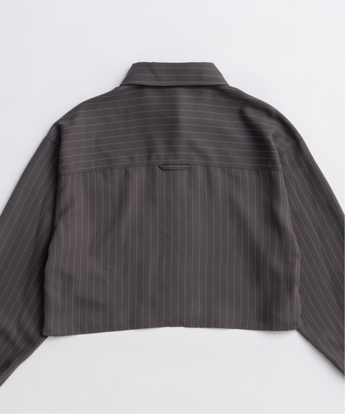 MAISON SPECIAL(メゾンスペシャル)の「Tuck Stripe Short Shirt/タックストライプショートシャツ(シャツ/ブラウス・レディース・ネイビー/グレー/ホワイト・FREE)」の15枚目の写真