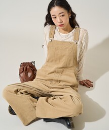 Wool like オーバーオール ベージュ セール】フィット＆フローオーバーオール【大きいサイズ有