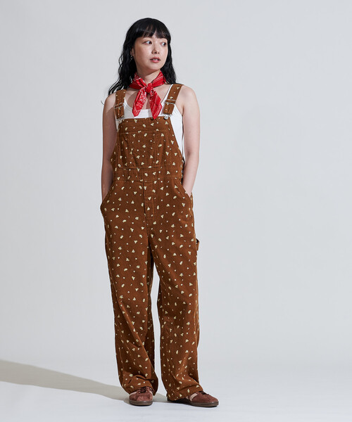 セール】カントリーフラワー コーデュロイオーバーオール