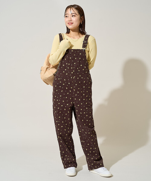 セール】カントリーフラワー コーデュロイオーバーオール