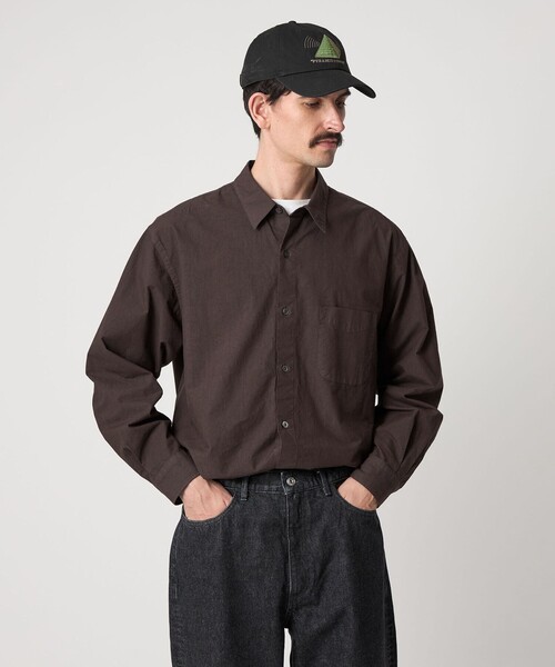 Steven Alan＞ ガーメントダイ ポプリン レギュラーカラー シャツ