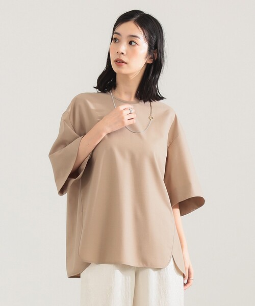 Demi-Luxe BEAMS（デミルクス ビームス）の「【12/4値下げ】ウール トロピカル フレアスリーブ プルオーバー［手洗い可］（シャツ/ブラウス・レディース・チャコールグレー/ベージュ・ONE SIZE）」の2枚目の写真