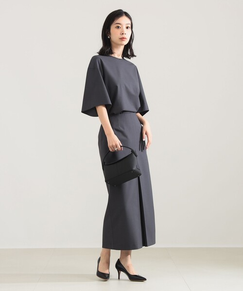 Demi-Luxe BEAMS（デミルクス ビームス）の「【12/4値下げ】ウール トロピカル フレアスリーブ プルオーバー［手洗い可］（シャツ/ブラウス・レディース・チャコールグレー/ベージュ・ONE SIZE）」の5枚目の写真